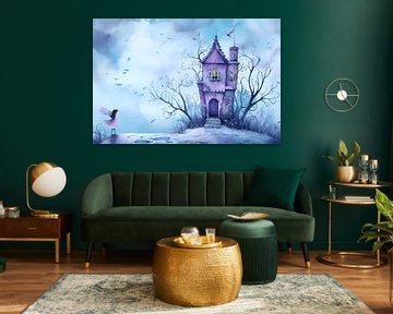 watercolor fairytale castle by haroulita