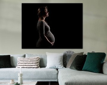 silhouet van zwangere vrouw van Toon de Vos