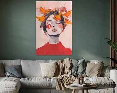 Voorbeeld van het werk in een kamer