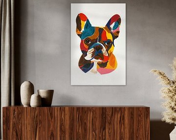 Bulldogge Kunstwerk | Bunte Bulldogge von De Mooiste Kunst