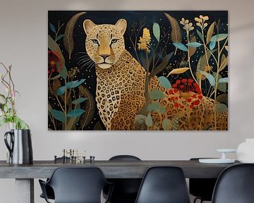 Leopard Artwork | Flora Leopard sur De Mooiste Kunst