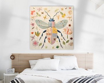 Pastel Insect Art | Coléoptère au pastel sur De Mooiste Kunst