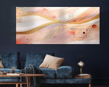 Gouden Vloei van Abstract Schilderij