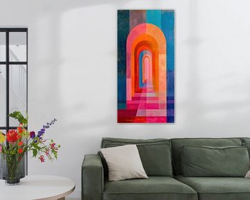 Peinture abstraite néon | Peinture abstraite néon sur De Mooiste Kunst