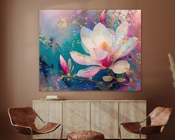 Peinture de fleurs néon | Chroma Blossom sur Kunst Kriebels