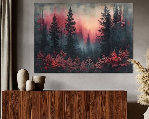 Voorbeeld van het werk in een kamer