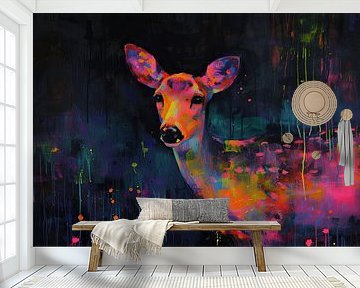 Neon Whisper Fawn | Hert Neon van Kunst Kriebels