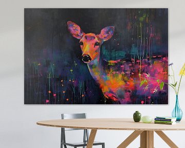 Neon Whisper Fawn | Hert Neon van Kunst Kriebels