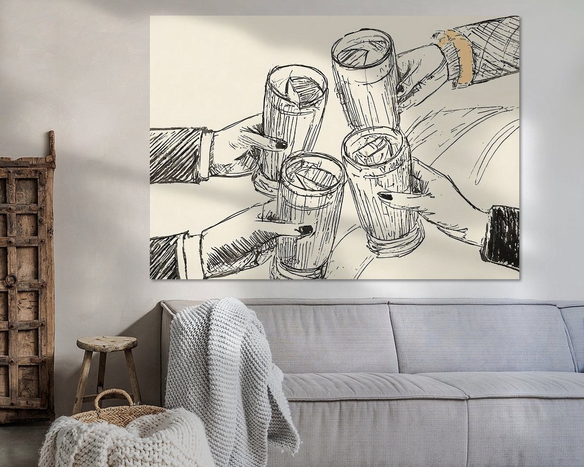 Voorbeeld van het werk in een kamer