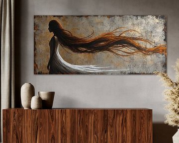 Vrouw Auburn | Flowing Fiery Tresses van Kunst Kriebels