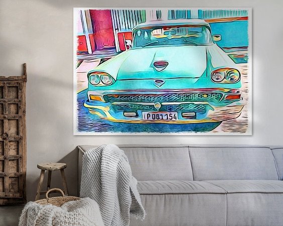 Voorbeeld van het werk in een kamer