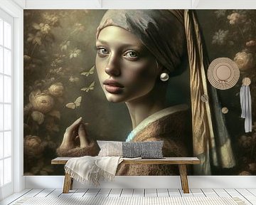 Modern meisje met de pareI Johannes Vermeer 