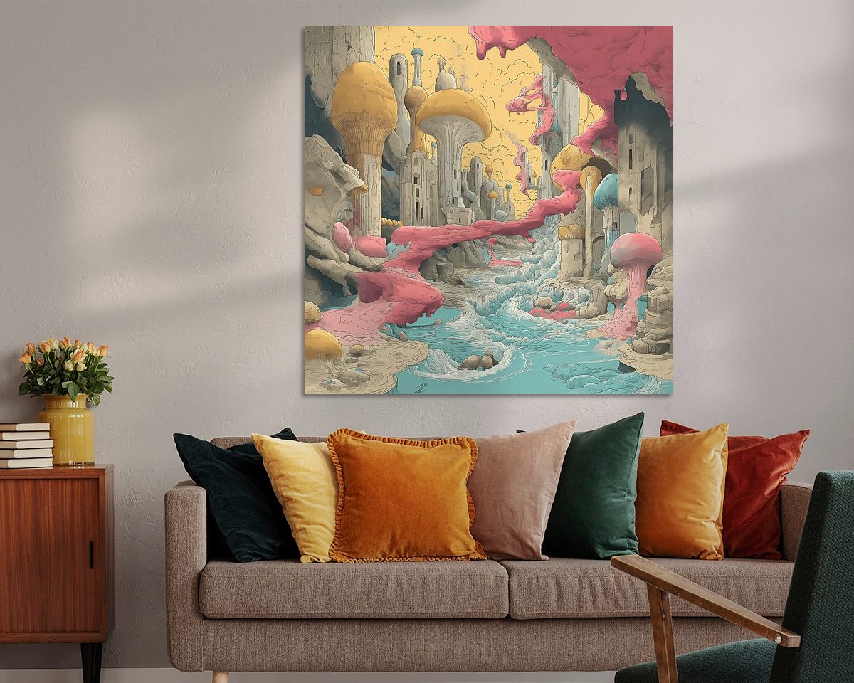 Voorbeeld van het werk in een kamer