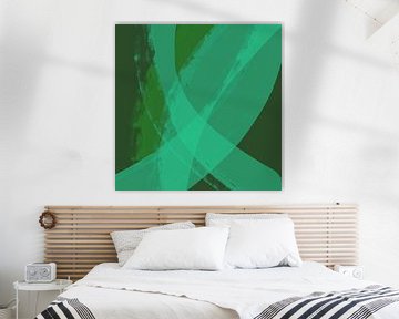 Abstracte lijnen en vormen in groen