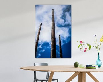 Bamboe stokken van het windorgel in Vlissingen (Zeeland) van Fotografie Jeronimo