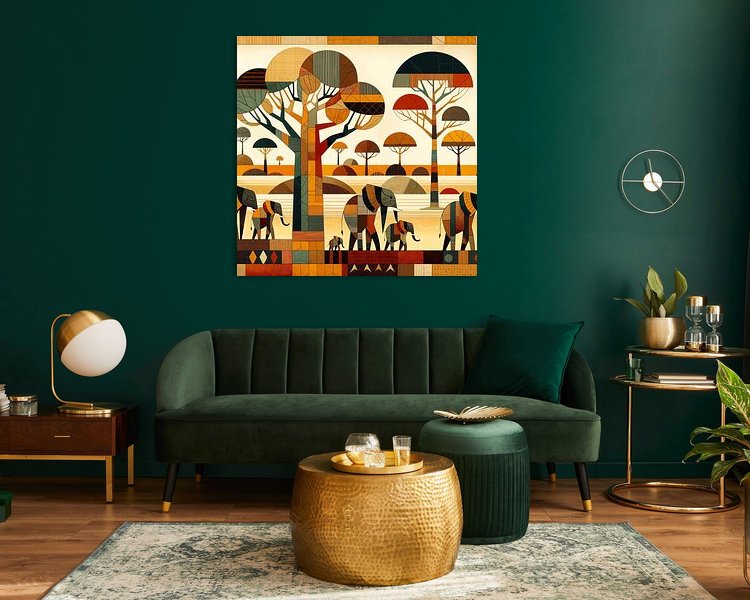 Voorbeeld van het werk in een kamer