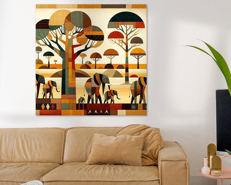 Voorbeeld van het werk in een kamer