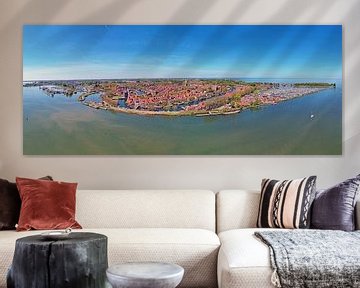 Aerial panorama of the town of Enkhuizen on the IJsselmeer in the Netherlands by Eye on You