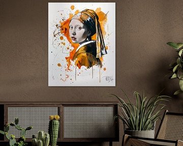 Modern meisje met de pareI Johannes Vermeer 