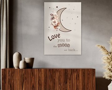 Bohemian quote: To the moon - Art for kids by Design by Pien