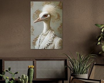 Portrait Oiseau blanc sur But First Framing