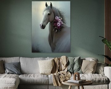 Portret van een paard van Nicolette Vermeulen