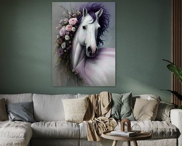 Portret van een paard van Nicolette Vermeulen