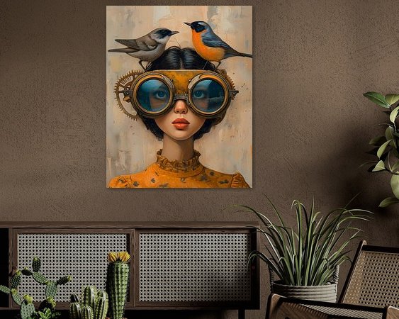 Voorbeeld van het werk in een kamer