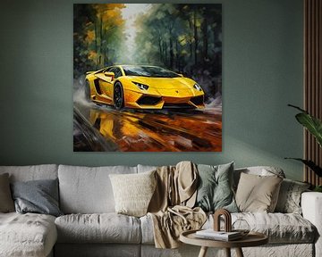 Lamborghini geel van The Xclusive Art