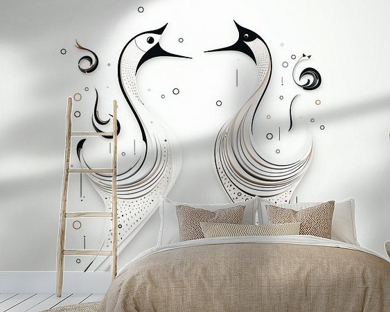 Voorbeeld van het werk in een kamer