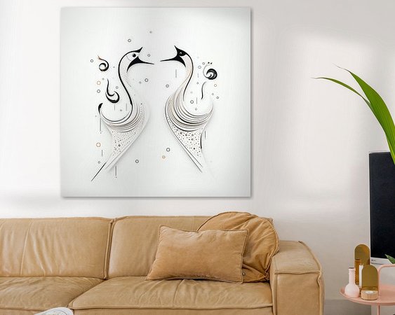 Voorbeeld van het werk in een kamer