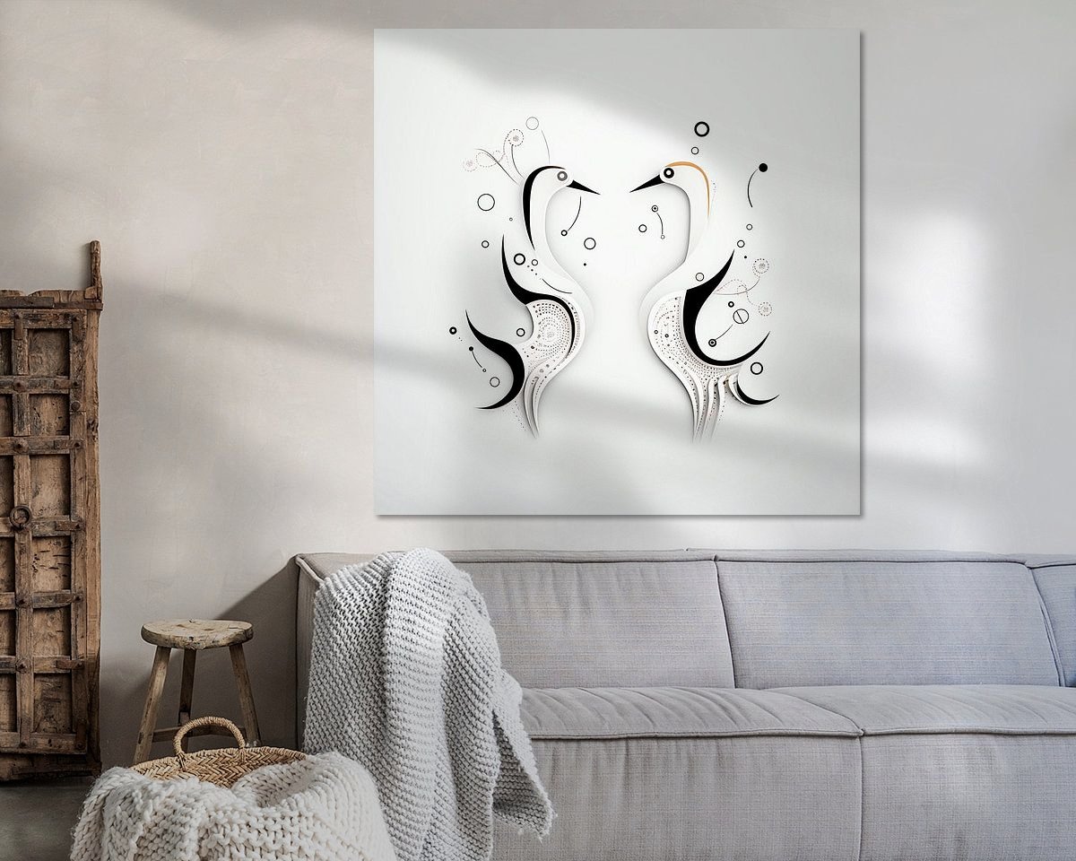 Voorbeeld van het werk in een kamer