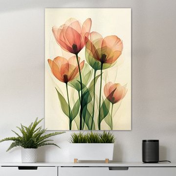 Tulpen Abstracte Tekening van Dakota Wall Art