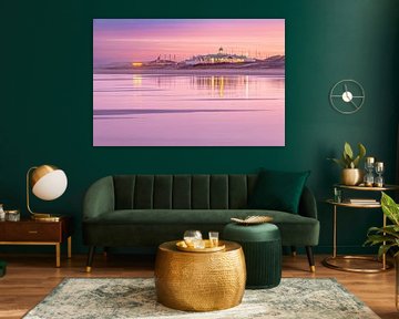 Lila Himmel über Meer und Strand von Yanuschka | Fotografie Noordwijk