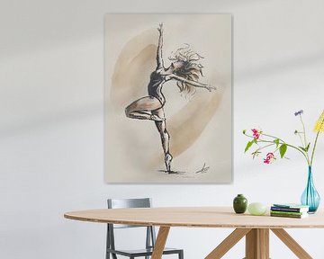 Modern dance - dancer in shades of beige and light brown