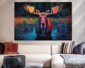 Neon Moose | Luminescent Monarch sur Caprices d'Art