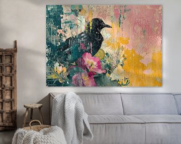 Modern Vogelschilderij | Vogelsilhouet van Kunst Kriebels