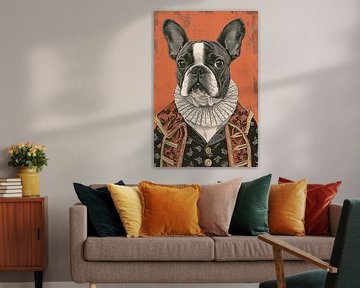 Bulldogge Porträt | Aristokratische Bulldogge von Wunderbare Kunst