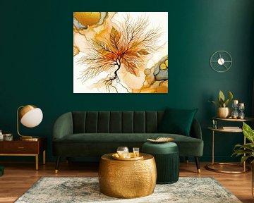 Abstract in gold and soft brown ( 1 ) by Ineke de Rijk