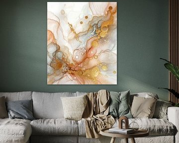 Abstract in roze en goud. ( 2 ) van Ineke de Rijk