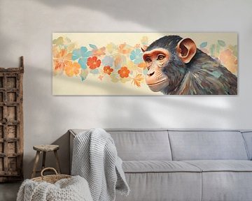 Chimpansee Pastelkunst van De Mooiste Kunst