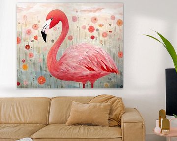 Stijlvolle Roze Flamingo van De Mooiste Kunst