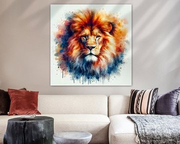 Le roi lion à l'aquarelle ( 1 ) sur Ineke de Rijk