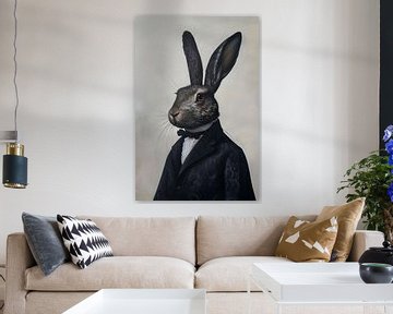 Portrait d'un lapin soigné sur But First Framing