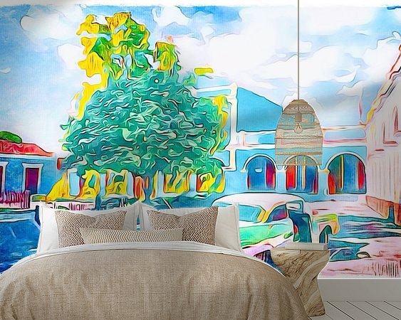 Voorbeeld van het werk in een kamer