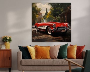 Chevrolet Corvette 1953 rood van TheXclusive Art