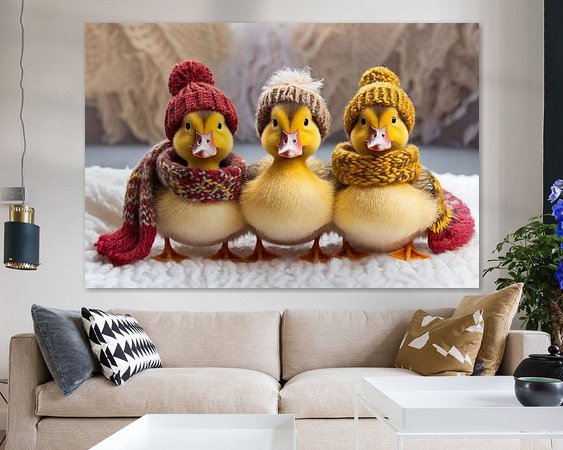 Voorbeeld van het werk in een kamer