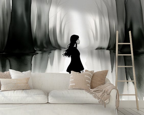 Voorbeeld van het werk in een kamer