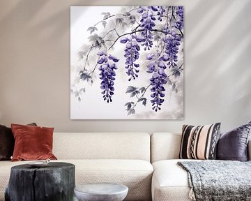 Bloeiende wisteria in paarse tinten van Lauri Creates