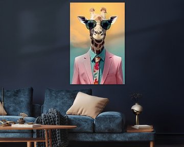 Giraffe wearing men's suit by haroulita